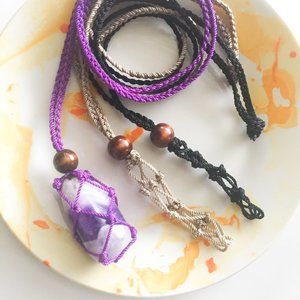 Sheba Macrame Crystal Holder (3pk)